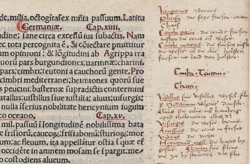 Marginalia bij Plinius’ tekst over Germania
