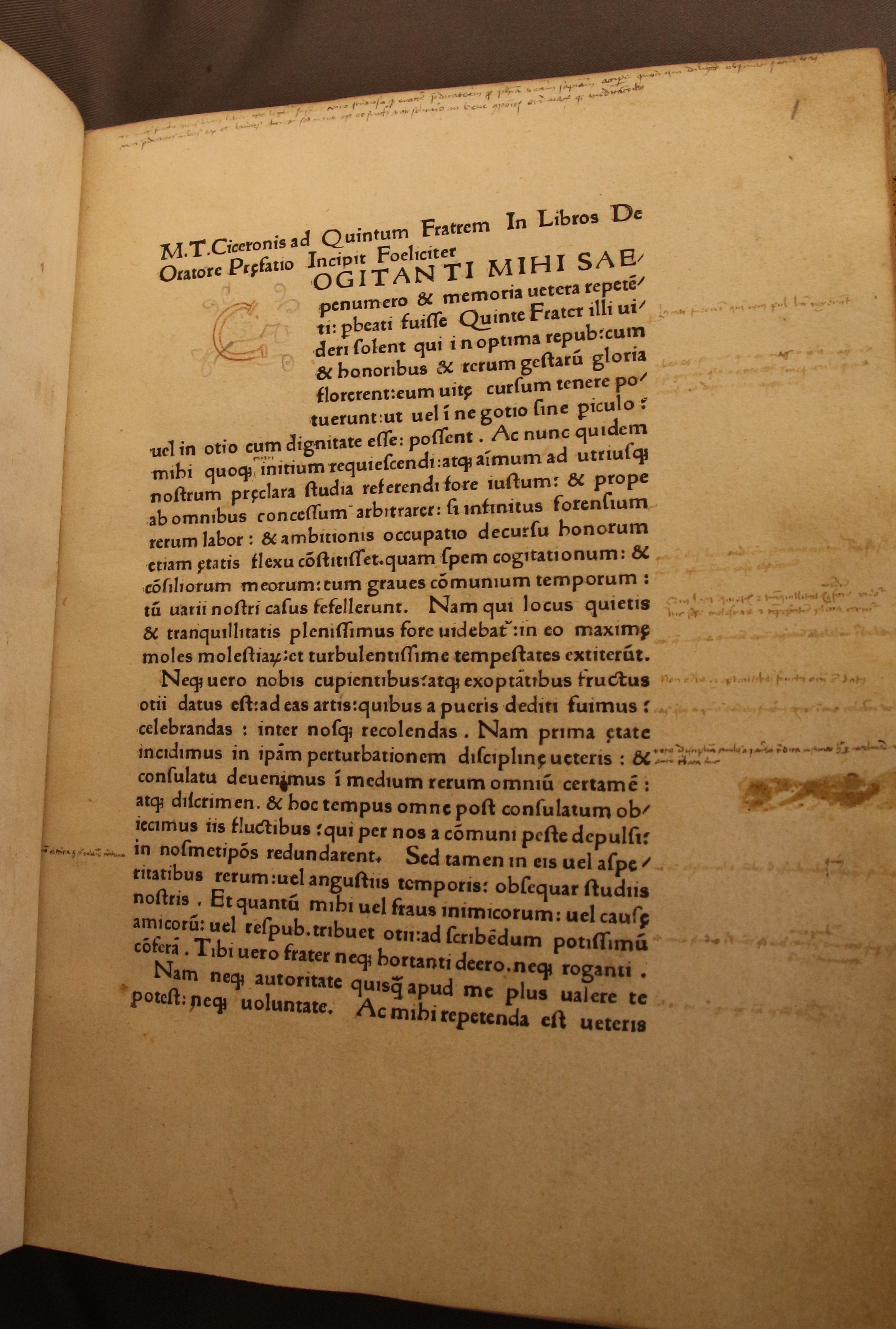 Ill. 5: Cicero, De Oratore (Venetië: Wendelinus van Spira, 1470), exemplaar UB Groningen Ill. 5: Cicero, De Oratore (Venice: Wendelinus de Spira, 1470), University of Groningen Library copy