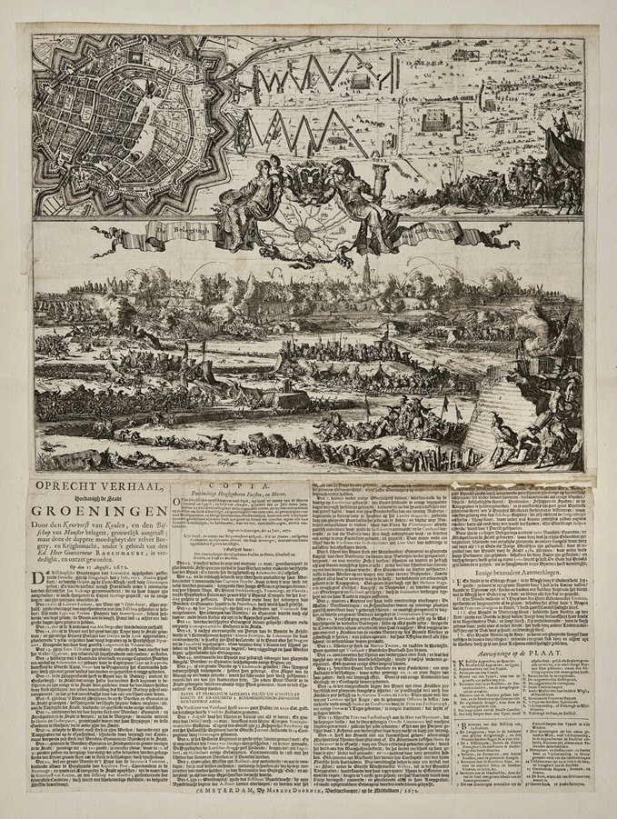 Ill. 2: “De belegringh van Groningen” (Amsterdam: Markus Doornik, 1672). Kopergravure. UB Groningen, uklu 04-08-1672